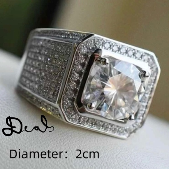 SILVER DIAMOND BRIDAL RING - Picture 3 of 3